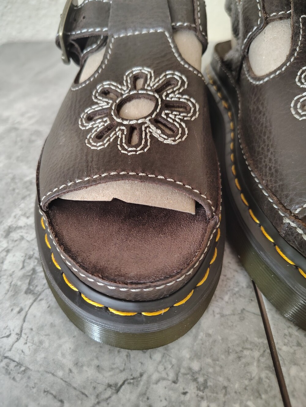 Dr. Martens Dunnet Flower Platform Sandals Y2K Women's Vintage - Picture 10 of 16